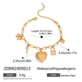 18K Gold-Plated Stainless Steel Bracelet with Heart Detail — product styling — jewelry finish and design detail