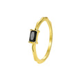 Gold-Plated Brass Minimalist Black CZ Ring with Cubic zirconia Detail styled for independent jewelry boutiques