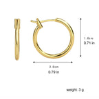 E0307 Simple Round Small Hoop Earrings20mm New Glossy Earrings Ear Clips Hoop Ornament Women