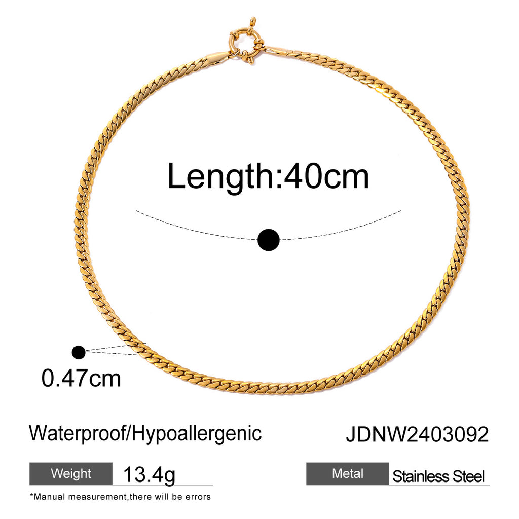 2H Trendy Retro Necklace for Women Simple Minimalist Style Multi-layer Chain Collarbone18k Gold Necklace