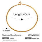 2H Trendy Retro Necklace for Women Simple Minimalist Style Multi-layer Chain Collarbone18k Gold Necklace