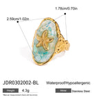 Natural Stone Ring Non-Fading Jewelry ring Stainless Steel Jewelry