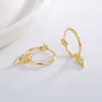 E0809 Simple Unique Design Earrings for Women Retro Fashion Gold-Plated Wolf Tooth Zircon Earrings