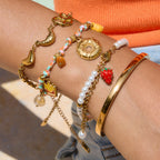 Alphabet Fruit Stainless Steel Pearl Bracelet Non-Fading Jewelry