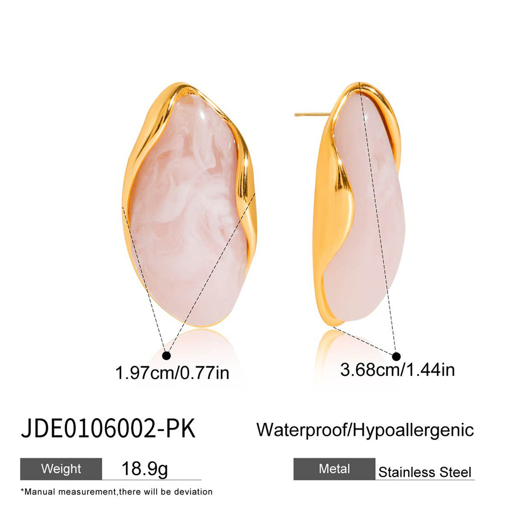 Stainless Steel Melard Resin Earrings Jewelry for Women