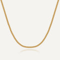 Gold-Plated Brass Cuban Link Necklace with Minimalist Detail with linked design details