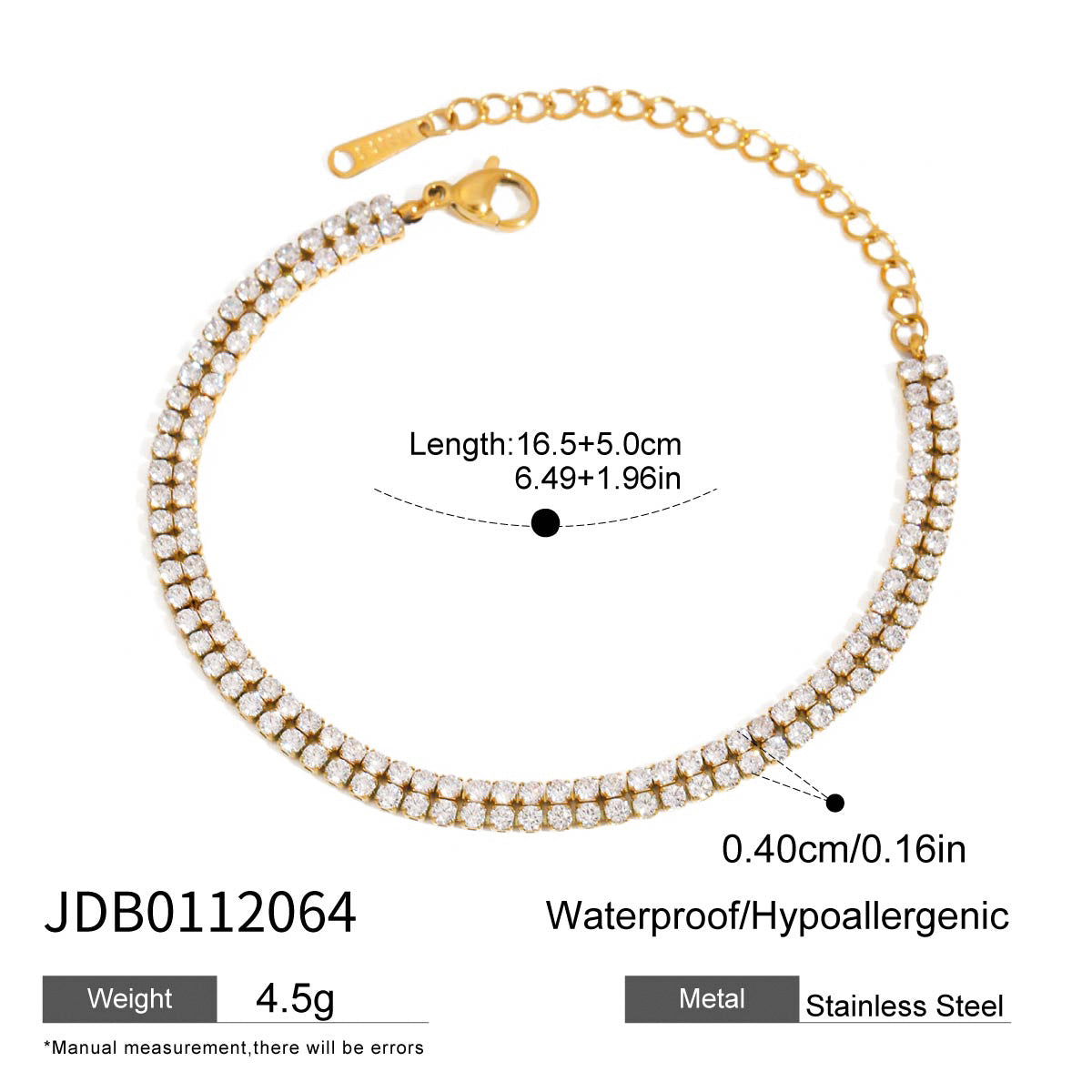 Jewelry Stainless Steel Stackable Bracelet Non-Fading Jewelry Tennis Chain