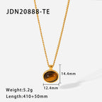 Pearl Necklace Tiger Eye Stone Collarbone Chain Non-Fading Jewelry Stainless Steel Accessories for Women