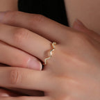 SR0033 S925Silver Wave Micro Pave Zirconia Ring Design Sense