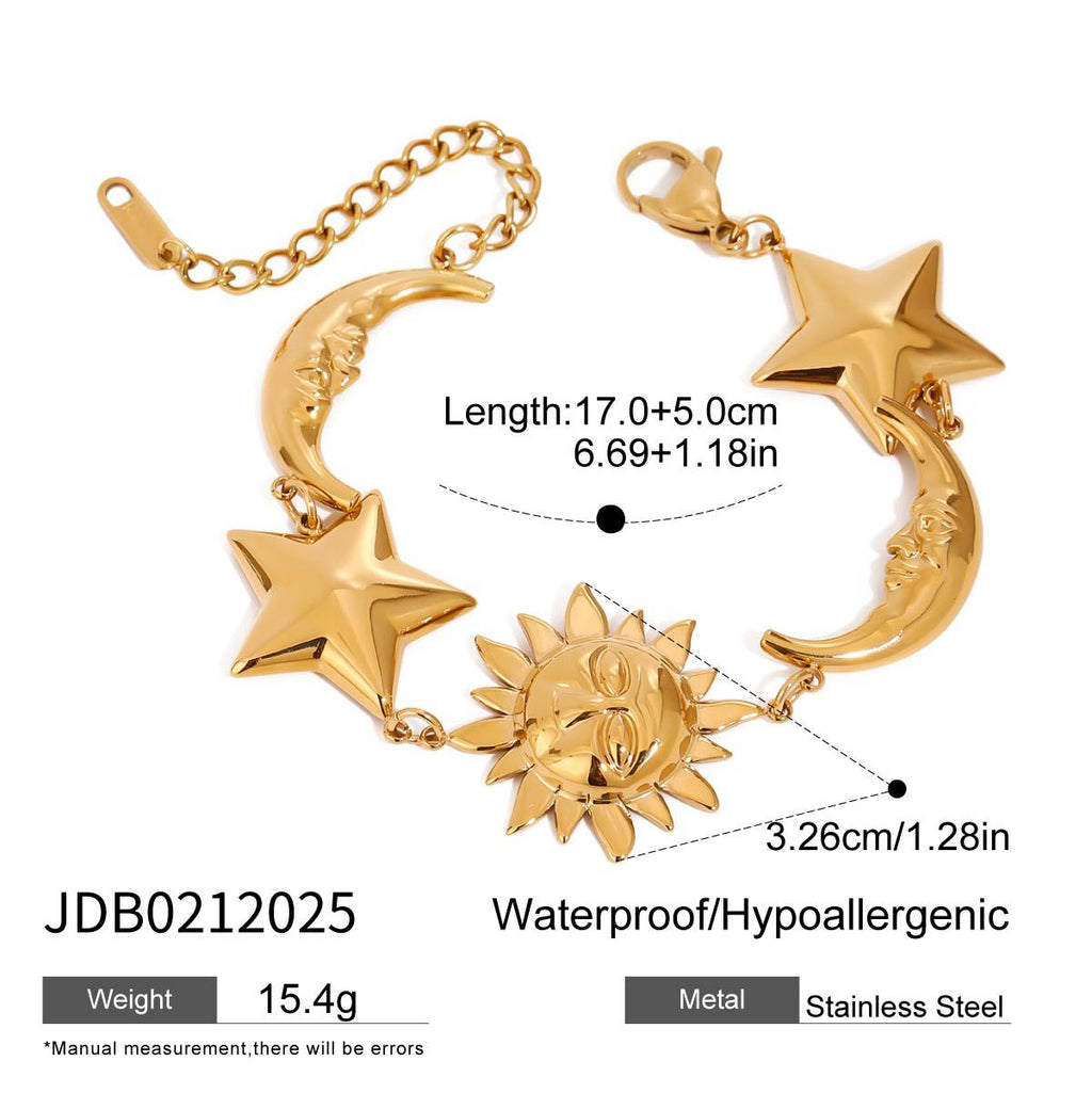 18k Gold Stainless Steel Star Bracelet Jewelry Non-Fading Accessories