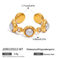 Gold-Plated Cubic Zirconia Stainless Steel Ring — alternate product view — jewelry finish and design detail