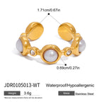 2H Rhinestone Ring Non-Fading Jewelry Women's Jewelry Stainless Steel ring