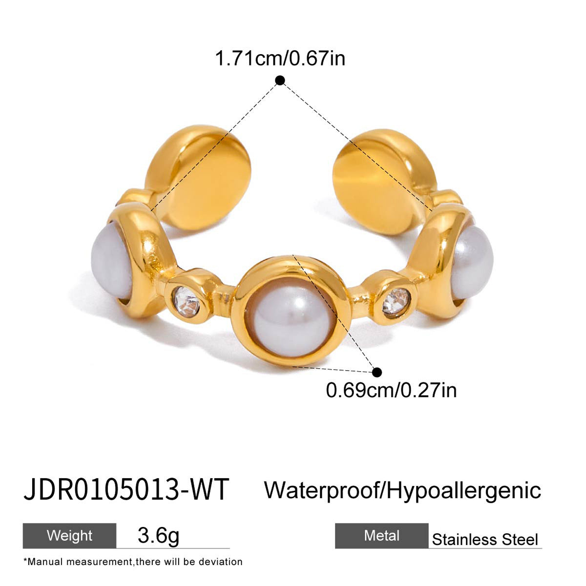 2H Rhinestone Ring Non-Fading Jewelry Women's Jewelry Stainless Steel ring