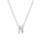 Sterling Silver 26 Letter Pendant Necklace Polished Collarbone Chain