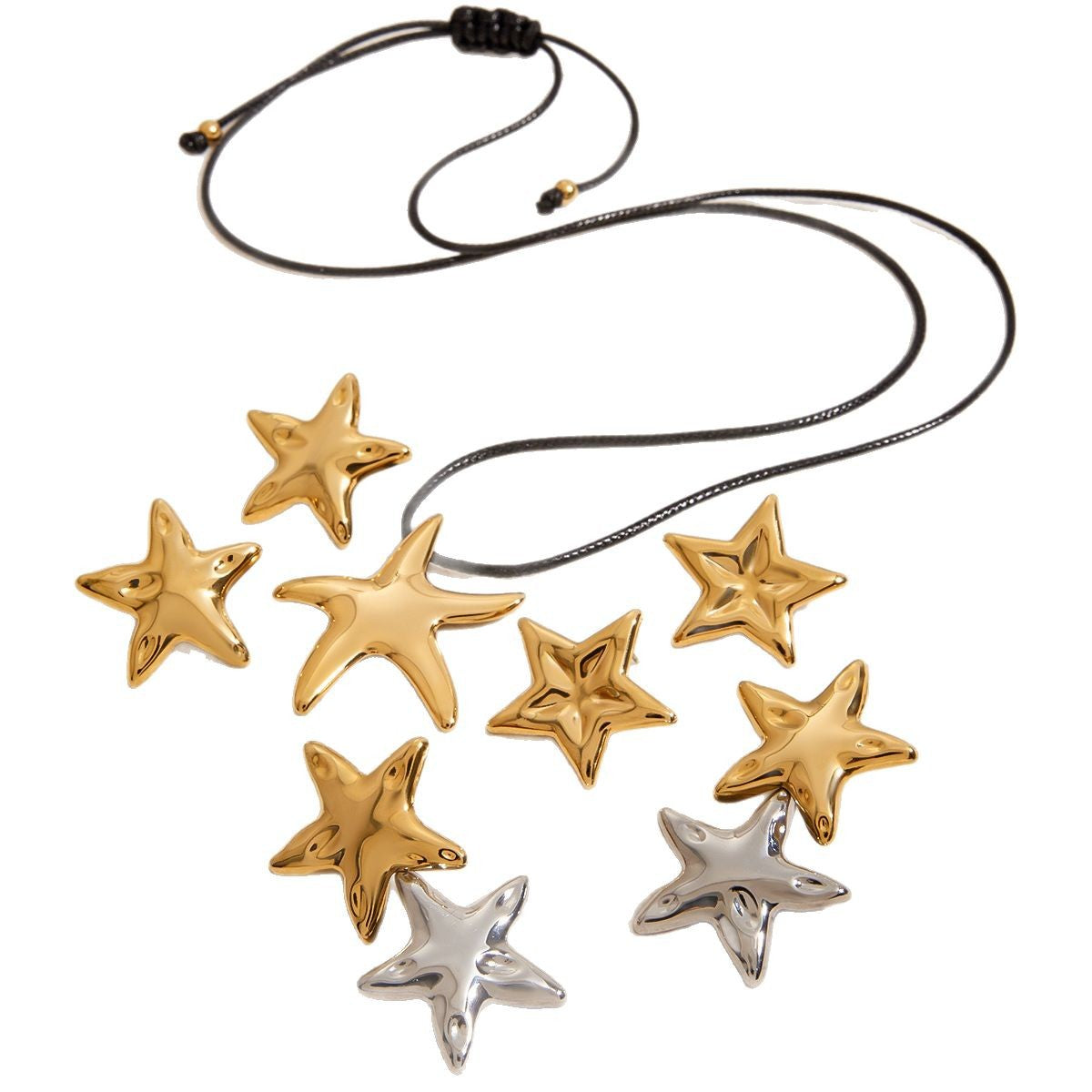 Jewelry Stainless Steel Necklace Simple Earrings Pentagram Ring rings