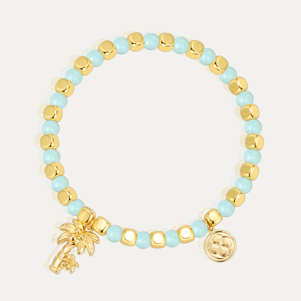 CYB0229 Copper plating4k Gold Bracelet Bohemian Beach Coconut Tree Beads