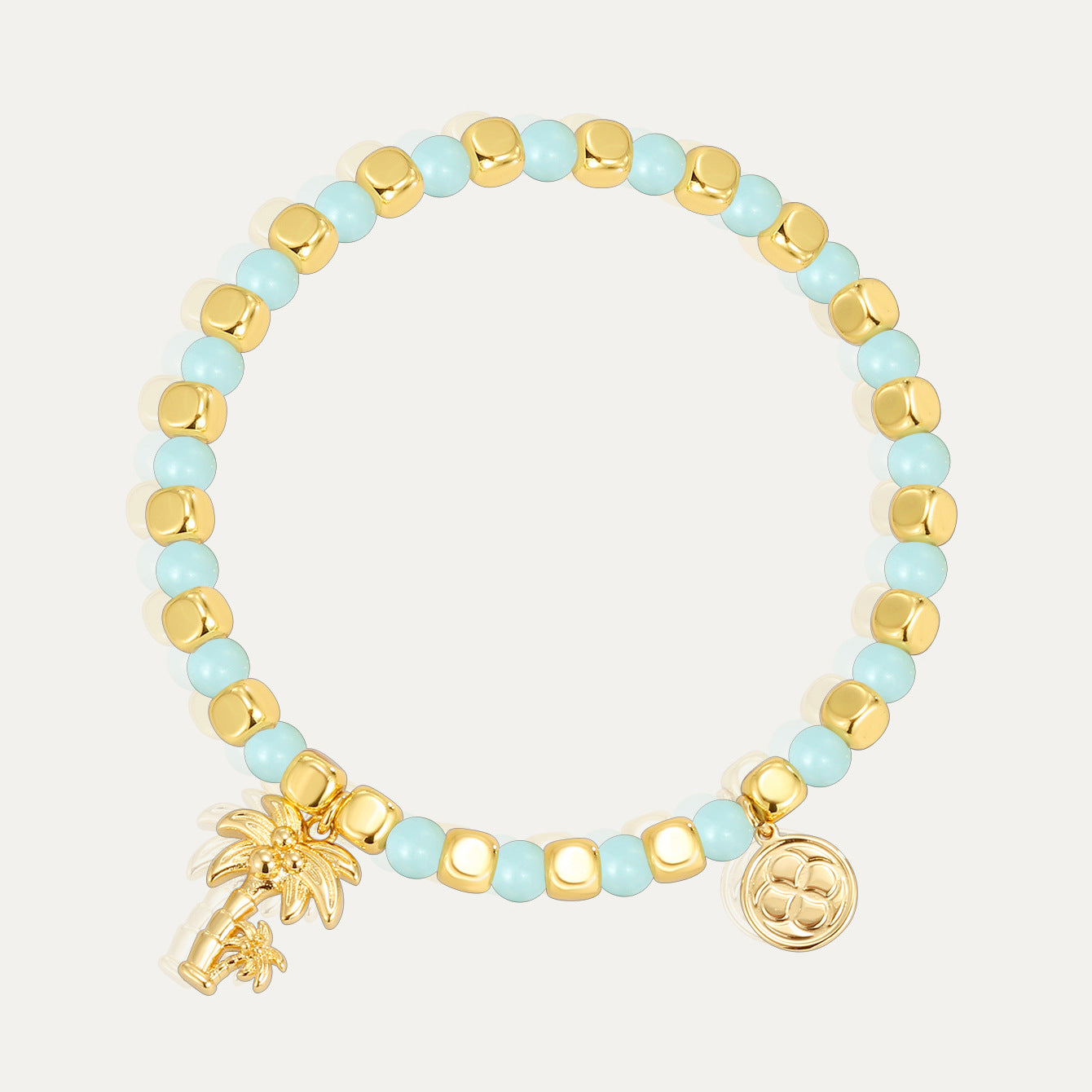 CYB0229 Copper plating4k Gold Bracelet Bohemian Beach Coconut Tree Beads