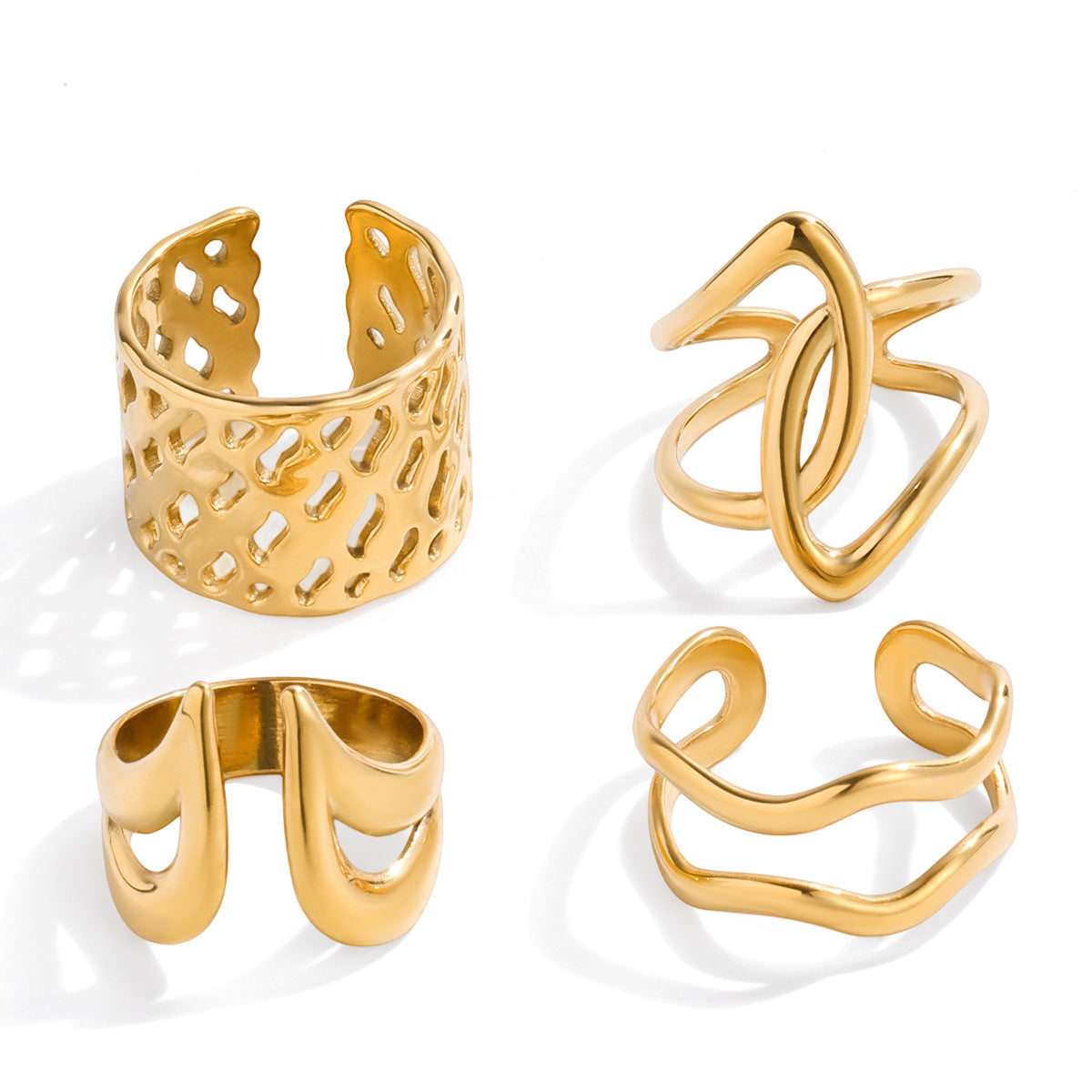 gold Stainless Steel Ring Jewelry for Women, Non-Fading ring