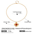Gold-Tone Stainless Steel Cross Red Agate Pendant Necklace featuring heart and a gold-tone finish