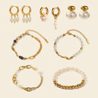 Stainless Steel Pearl Bracelet Earrings Jewelry earrings