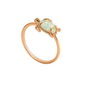 Gold-Plated Brass Turtle Opal Ring with a refined design profile — jewelry finish and design detail