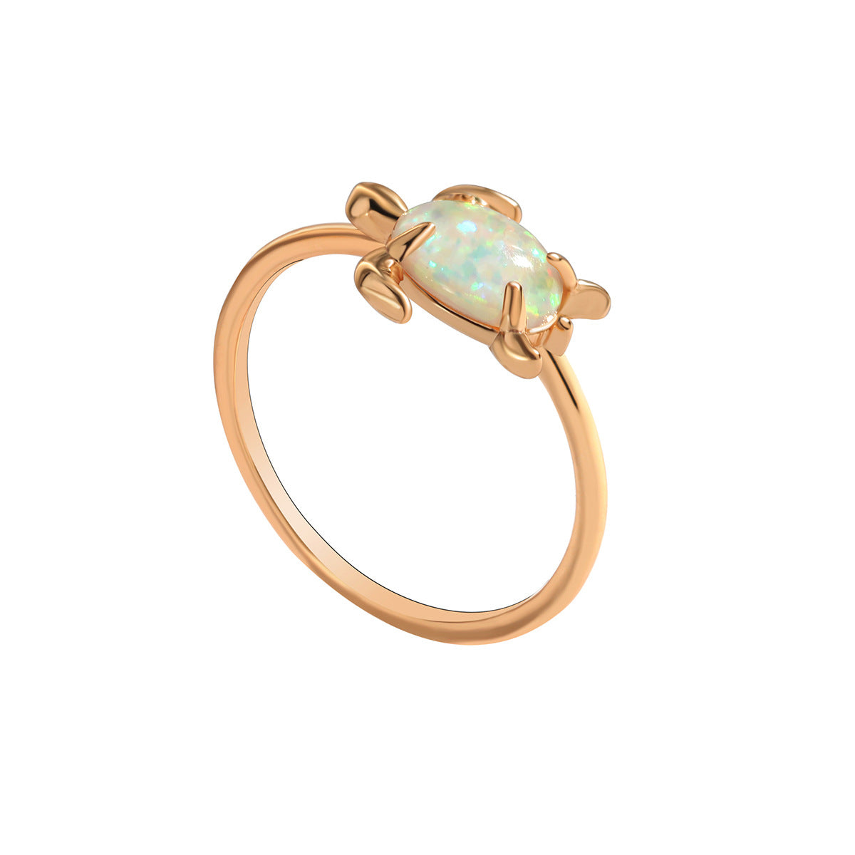 R0279 Simple Retro Opal Personality Fashion Ring Turtle Jewelry Design Ring