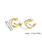 Minimalist Geometric Multi-Hoop Earrings Brass Electroplated Plain Hoop Earrings Fashion Women