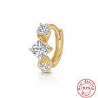 S925Sterling Silver Cartilage Piercing Diamond-Studded Hoop Earrings Ear Cuffs Ear Studs shien Hot-selling Punk Style Ear Cuff