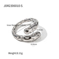 Sculptural Stainless Steel Open Ring in Gold-Plated — Modern Classic — style detail — jewelry finish and design detail