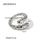 Stainless Steel Color Exaggerated Open Ring rings