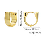 E0638 Glossy Simple Earrings for Women, Copper Gold-Plated, Vintage Wide Elegant Ear Clips