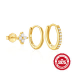 S925Pure Silver Classic Hoop Earrings High-End Women's Earring Set Hot-Selling Minimalist Style Earrings