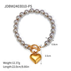 Color Matching Jewelry Stainless Steel Love Heart Necklace Ring Non-Fading Earrings