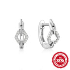 New925Sterling Silver Diamond-Encrusted Chain Earrings Ear Clips Fashionable Ear Jewelry