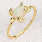 R0279 Simple Retro Opal Personality Fashion Ring Turtle Jewelry Design Ring