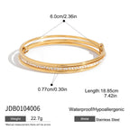 Stainless Steel Zircon Bracelet for Women, Non-Fading Jewelry Bangle Accessories