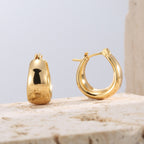 CYE0345 French Retro Earrings Trendy Design Minimalist Oval Hoop Studs