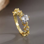 R0446 Design Sense Surrounding Texture Ring Female fashion casual Zircon Finger Ring