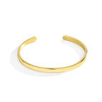 B0014 New Simple Fashion Real Gold Plated gold Bracelet Arc Smooth Open Bangle for Women