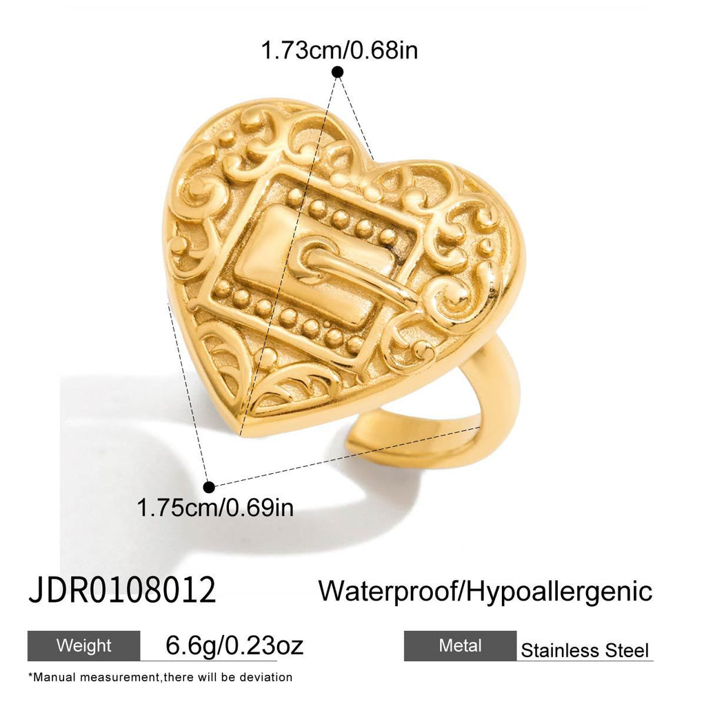 Ring Vintage Stainless Steel Jewelry for Women Non-Fading ring