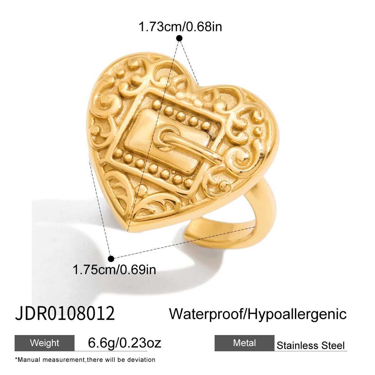 Ring Vintage Stainless Steel Jewelry for Women Non-Fading ring