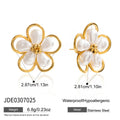 Pearl Stainless Steel Stud Earrings in Gold-Plated — Thoughtful Design — material detail — jewelry finish and design detail
