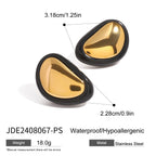 Vintage Stainless Steel Exaggerated Earrings Black Gold Earrings Jewelry