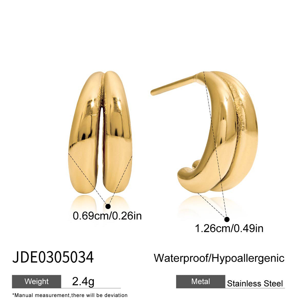 2H Geometry c Stainless Steel Earrings for Women