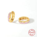 Enamel Hoop Drop 925 Sterling Silver Earrings — decorative detail — jewelry finish and design detail