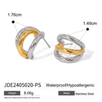 Stainless Steel c Color-Block Earrings Stud Earrings Jewelry for Women