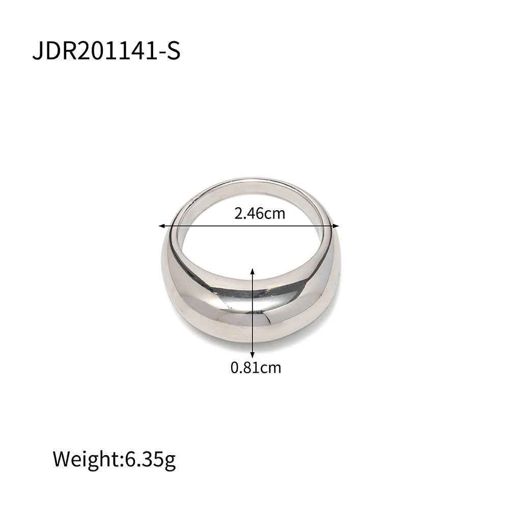 Exaggerated Retro Fashion Ring for Trendsetters Smooth round curved ring for women