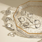 Stainless Steel Color Exaggerated Open Ring rings