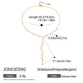 Cubic Zirconia Stainless Steel Necklace in Gold-Tone with Chain Detail with gold-tone stainless steel construction