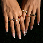 2H Rhinestone Ring Non-Fading Jewelry Women's Jewelry Stainless Steel ring